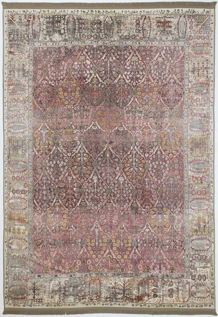 Crowne Waterproof Red Border Rug